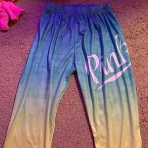 Green and blue pink capris in size L
